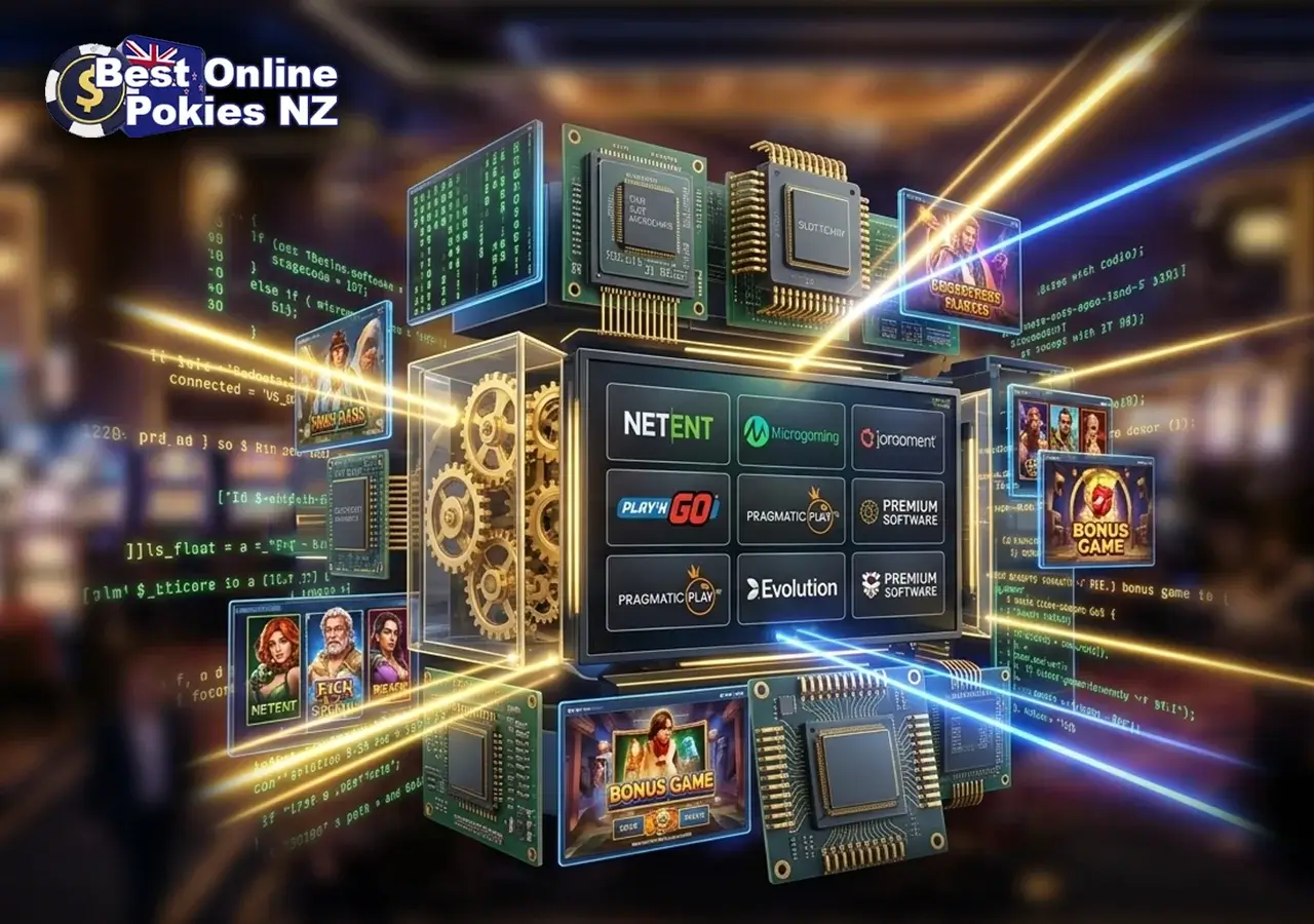 Leading casino software developers providing online pokies for local players.